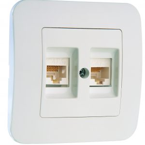 РОЗЕТКА  ЗА КОМПЮТЪР ДВОЙНА 2х CAT 5Е
